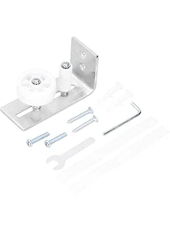 Heavy Duty Stainless Steel Barn Door Floor Roller Guide Kit With Ball Bearing Silver - Image 1