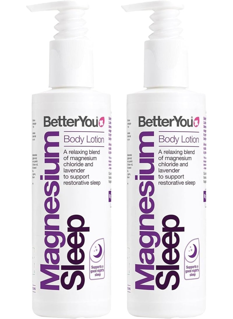 BetterYou Magnesium Sleep Body Lotion - Relaxing & Soothing Cream with Lavender & Chamomile for Muscle Relief - 180ml (Pack of 2) - Image 1