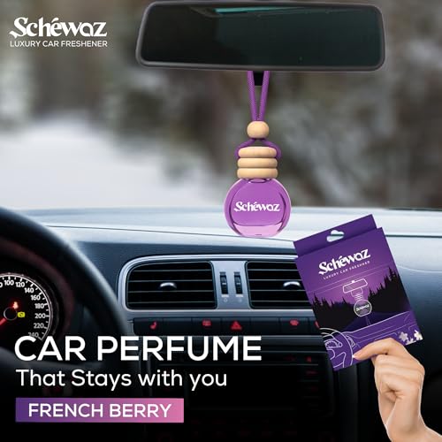 SHIVAJI Schewaz Luxury Car Perfume – Long-Lasting Car Freshener, Premium & Natural Fragrance with Elegant Design, Odor Neutralizer, Eco-Friendly, Upto 45 Days Freshness (1 count (Pack of 1), French Berry) - Image 2