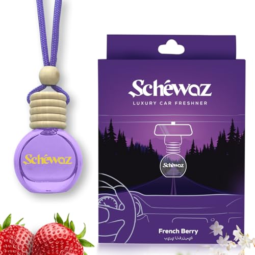 SHIVAJI Schewaz Luxury Car Perfume – Long-Lasting Car Freshener, Premium & Natural Fragrance with Elegant Design, Odor Neutralizer, Eco-Friendly, Upto 45 Days Freshness (1 count (Pack of 1), French Berry) - Image 1