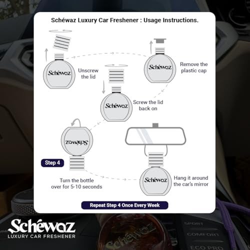 SHIVAJI Schewaz Luxury Car Perfume – Long-Lasting Car Freshener, Premium & Natural Fragrance with Elegant Design, Odor Neutralizer, Eco-Friendly, Upto 45 Days Freshness (1 count (Pack of 1), French Berry) - Image 5