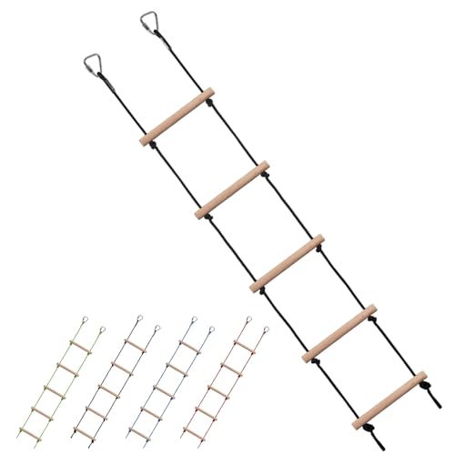 ChengFu Kids Climbing Rope Ladder Hanging Ladder for Swing Accessories 2 Hooks - Image 1