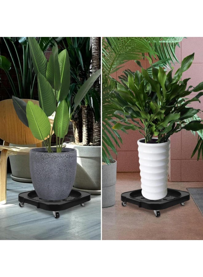 Sumkyle 2 Pack Rolling Plant Stand with Wheels Square Plant Cart Roller Stand 150 kg Heavy Duty Plant Base Stand Cart with Metal Lockable Casters for Large Flower Pots Indoor Outdoor Patio - Image 5