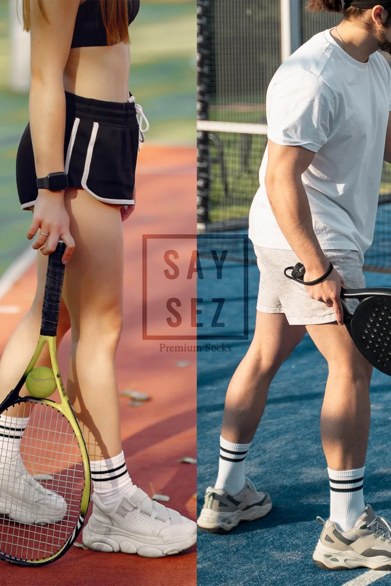 سايسيز Bamboo Unisex Tennis College Striped Premium Seamless Socks 3 Pack / Sports - Daily Use