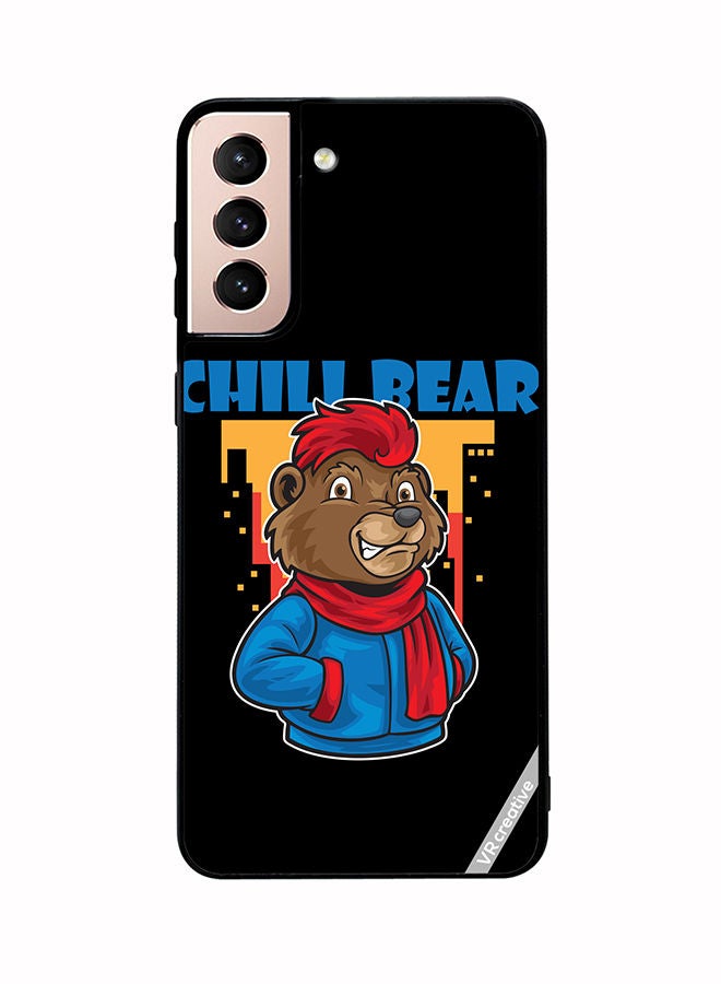 VR CREATIVE Protective Case Cover For Samsung Galaxy S21 5G Chill Bear Design Multicolour - Image 1