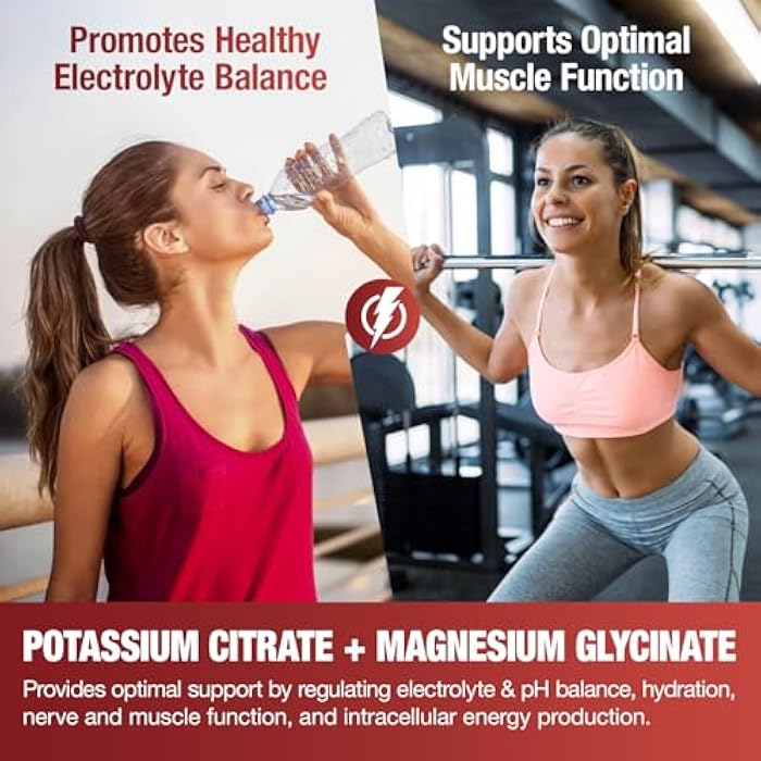 HAOHAN Potassium Magnesium Gummies with Electrolytes & Vitamins - Magnesium Glycinate, Potassium Citrate, Calcium, Vitamins B6, D3 & K2 for Muscle Function & Recovery - Vegan, Strawberry, 60 Count - Image 4