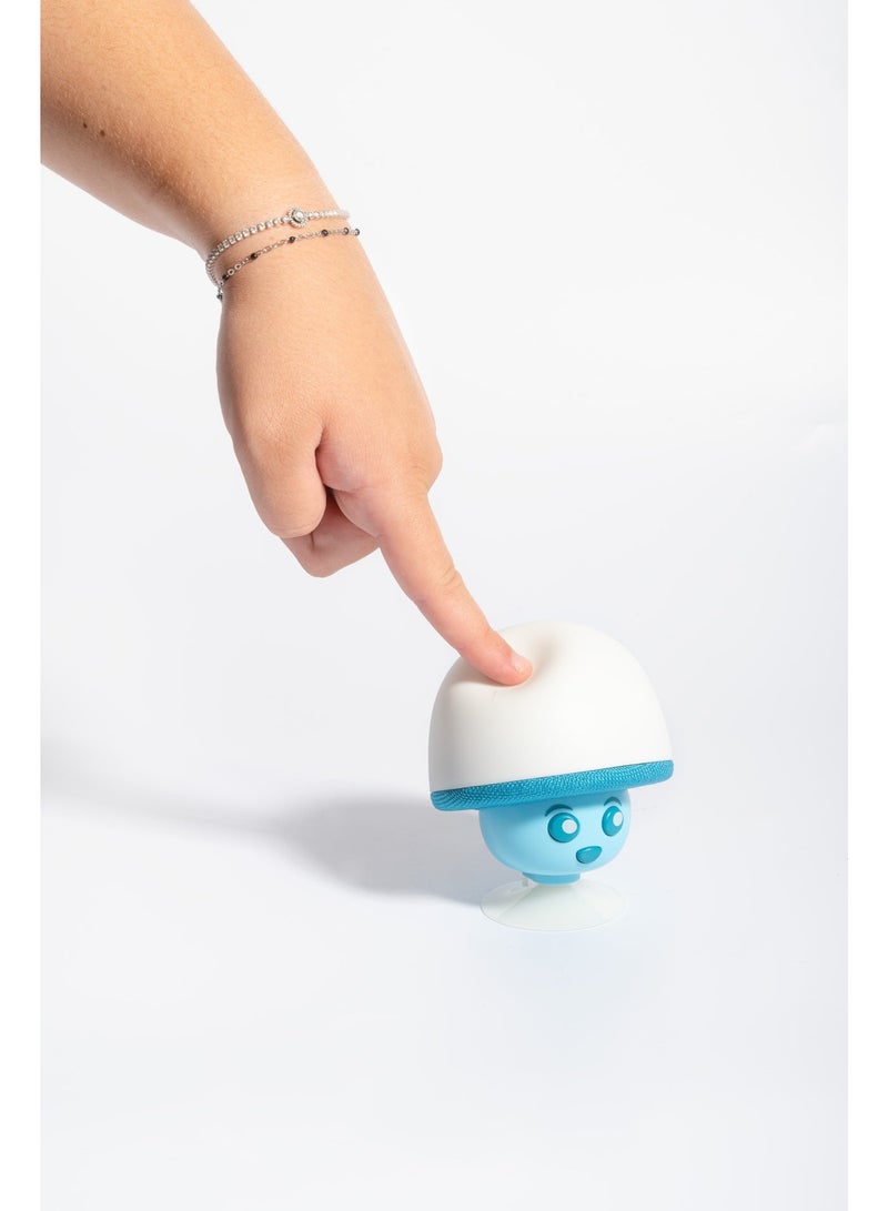 موب سماعة بلوتوث محمولة بتصميم صغير ولون أزرق، مناسبة للاستماع إلى الموسيقى في أي مكان مع اتصال لاسلكي سهل - Image 4