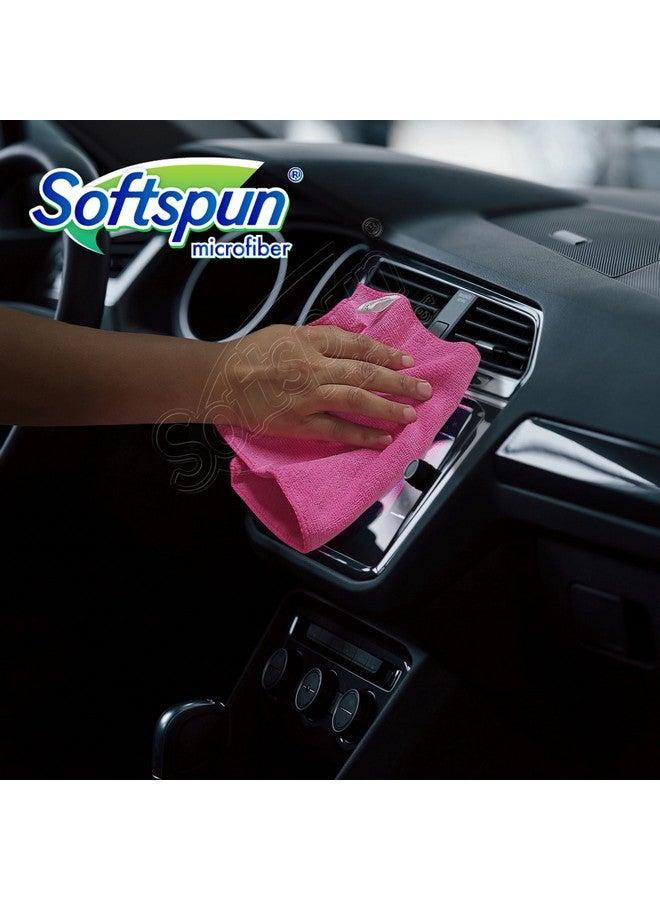SOFTSPUN Microfiber Small Wipes 20x30 Cms 4 Piece Towel Set 340 GSM Multicolor! Multipurpose Cloths Automotive Microfibre Towels for Car Bike Cleaning Polishing Washing & Detailing. - Image 5