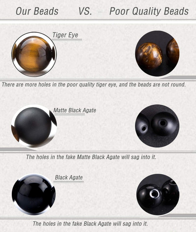 Hamoery Men Women 8mm Natural Stone Lava Rock Diffuser Bracelet Elastic Yoga Agate Beads Bracelet Bangle - Image 4