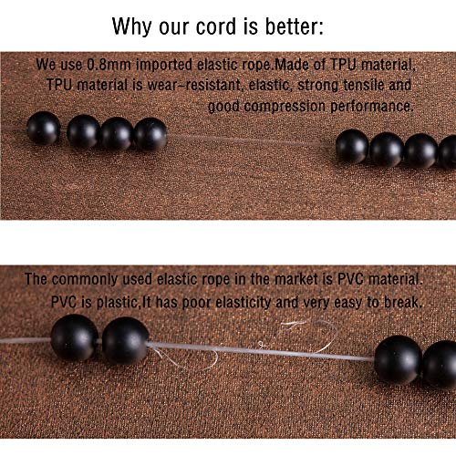 Hamoery Men Women 8mm Natural Stone Lava Rock Diffuser Bracelet Elastic Yoga Agate Beads Bracelet Bangle - Image 5