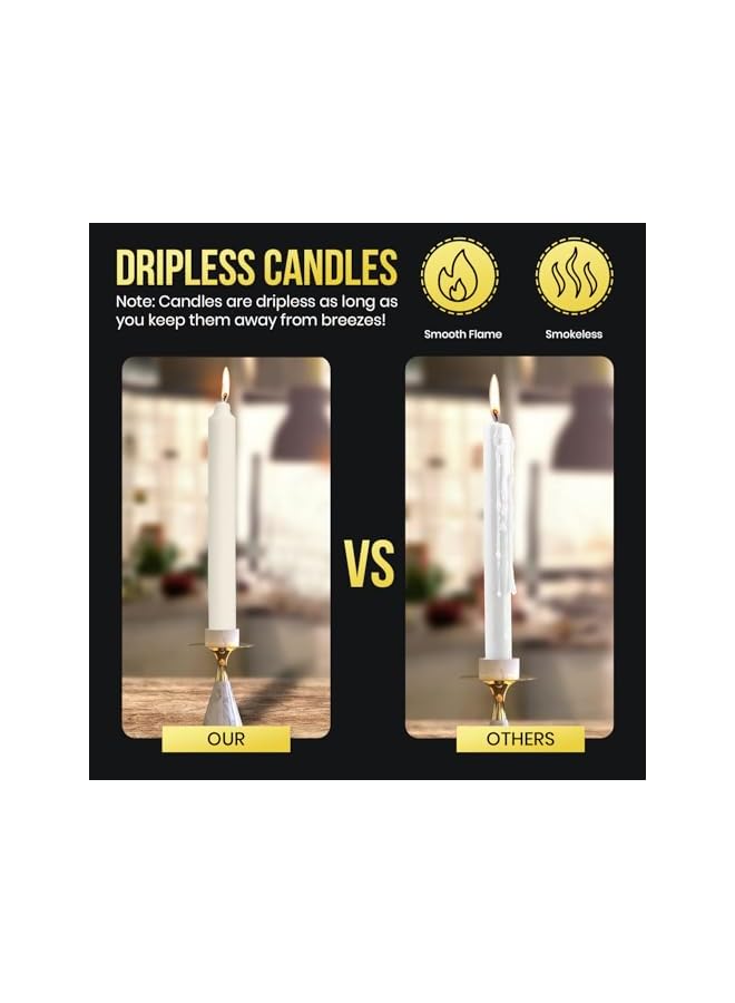 Green Tiger 10 Pieces White Long Thin Candle for Weddings, Parties, Birthdays | Long Lasting Candle | Dripless Dinner Candle Sticks - Image 4