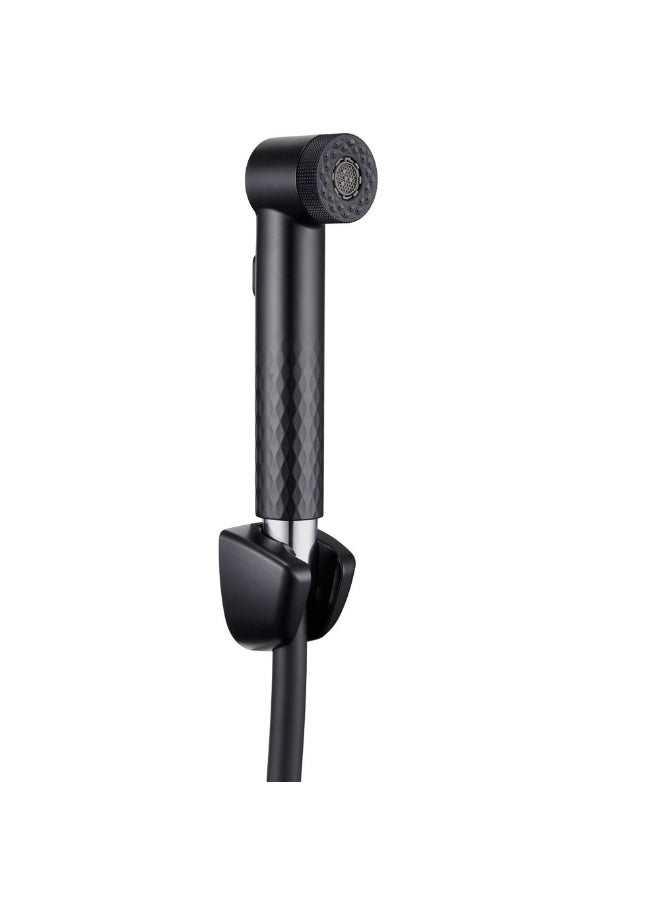 DANUBE HOME Danube Home Milano Hana Shattaf Set Matt Black | Pvc Shattaf | No Leak Toilet Sprayer Handheld Bidet Spray For Bathroom Toilet Washroom - Black  - Image 1