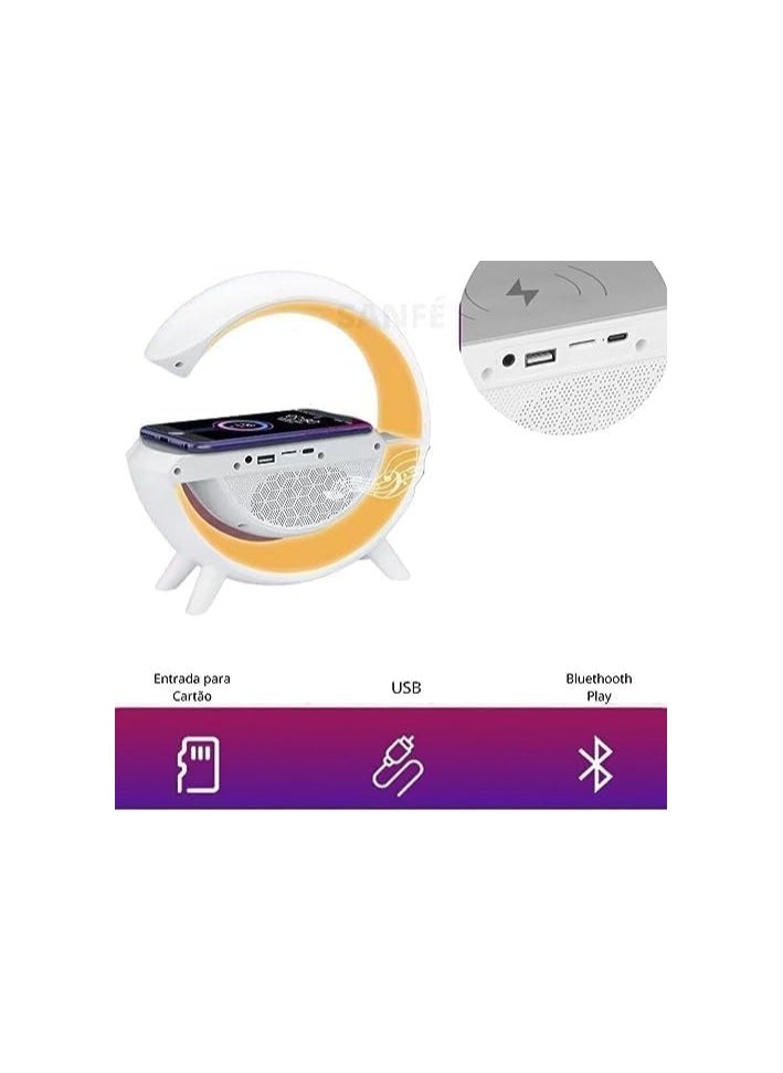 Table Lamp Lamp Rgb Smart Bluetooth Speaker Wireles Technology RGB Speaker Speaker Sound Box And Bluetooth Induction Charger Wireless Charging Night Light Ambient