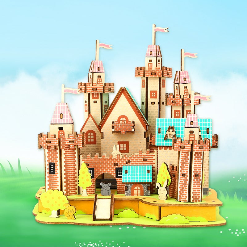 Three-Dimensional Puzzle 3D Wooden Assembled Model Ferris Wheel Children'S Girl Puzzle Handmade Diy Gift - Image 3