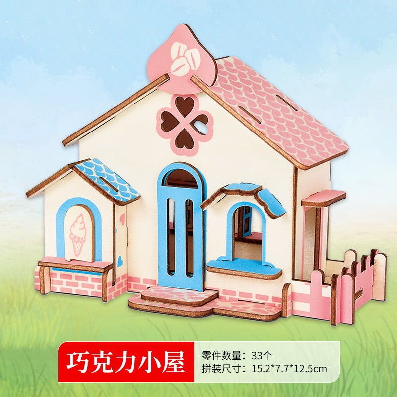 Three-Dimensional Puzzle 3D Wooden Assembled Model Ferris Wheel Children'S Girl Puzzle Handmade Diy Gift - Image 1