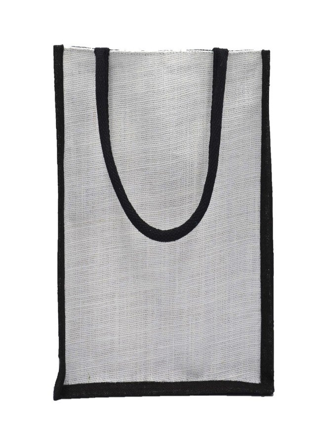JUTEKA Reusable Printed Jute Shopping Bag | Lunch Bag | Tiffin Bag | Jute Bag (White) - Image 5