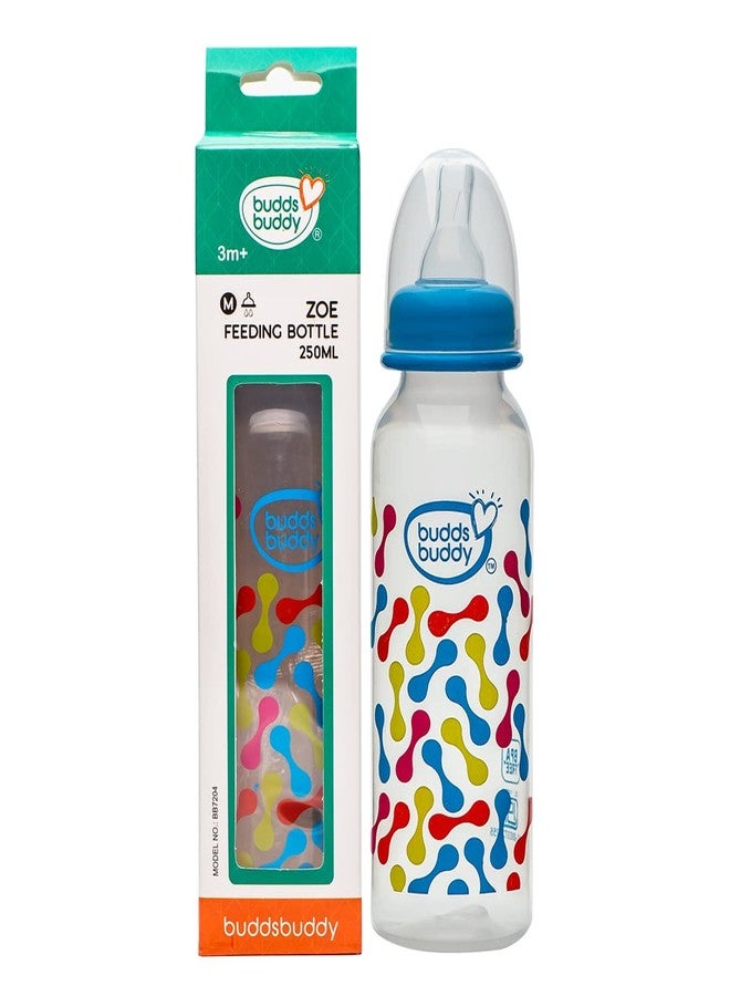 Buddsbuddy Zoe BPA Free Regular Neck Baby Feeding Bottle (Blue, 250 ml) - Image 3