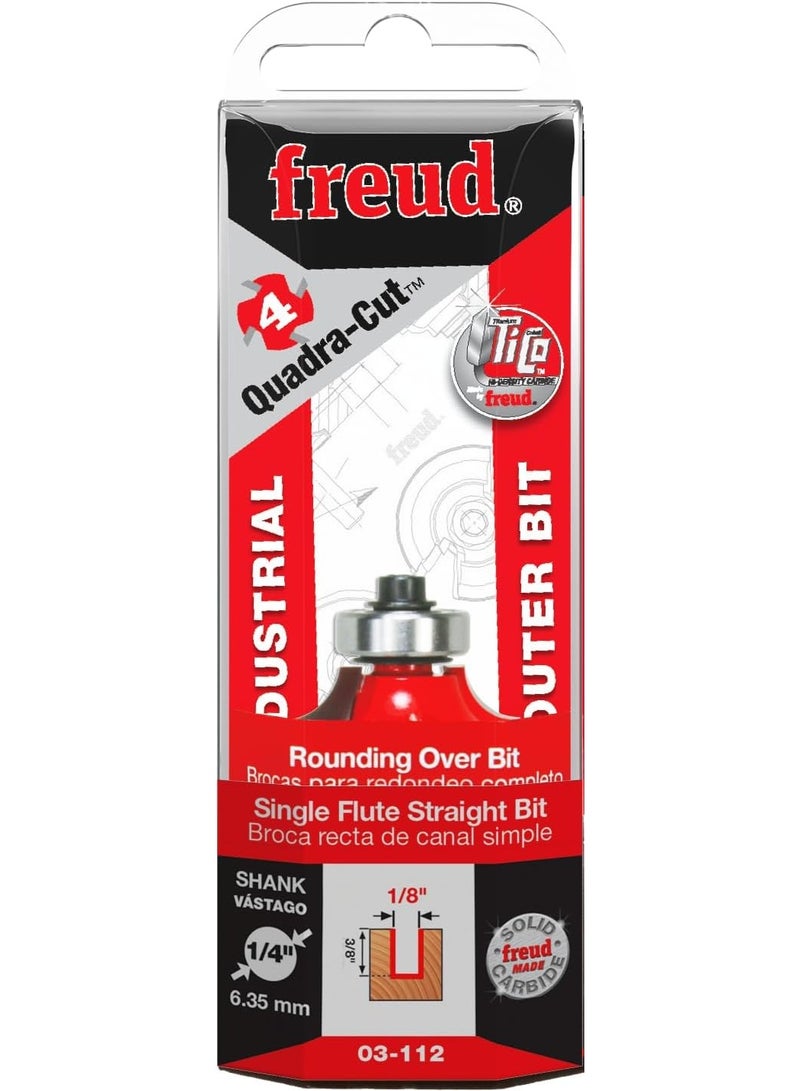freud Freud Quadra-Cut Radius Rounding Over Bit with Perma-Shield Coating for Flawless Finish - 4 Cutters, 1/4" Shank Dia., 1/4" Radius, 2-3/16" Length - 34-110  - Image 3