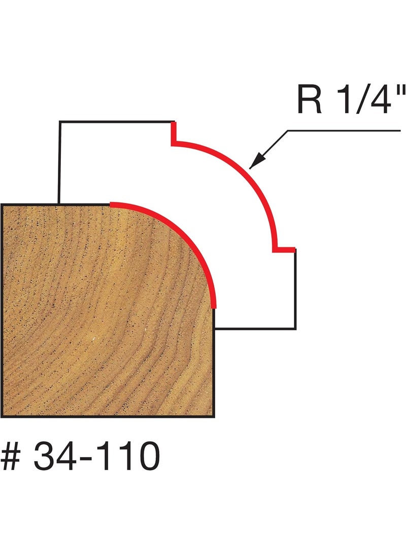 freud Freud Quadra-Cut Radius Rounding Over Bit with Perma-Shield Coating for Flawless Finish - 4 Cutters, 1/4" Shank Dia., 1/4" Radius, 2-3/16" Length - 34-110  - Image 5