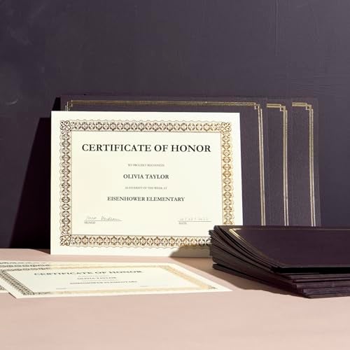 Gartner Studios Certificate Kit, Includes 6 8.5" x 11" Black with Gold Detail Certificate Holders - Image 3