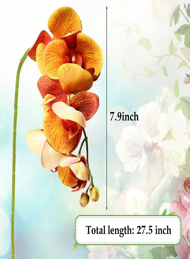 Chuangdi 2 Pieces Artificial Phalaenopsis with Suction Cups Terrarium Plant Decoration Reptile Habitat Plant Decor for Hermit Crab Lizards Geckos Snake Reptile (Purple, Yellow) - Image 4