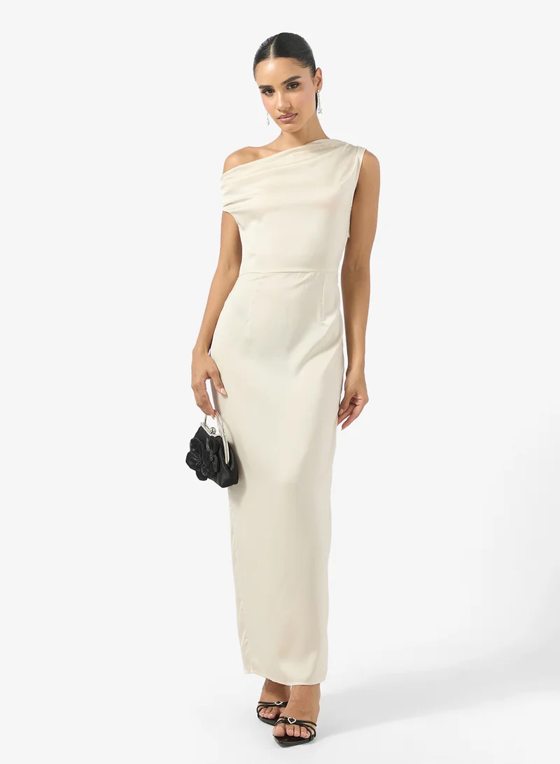 Ginger Drop Shoulder Satin Dress