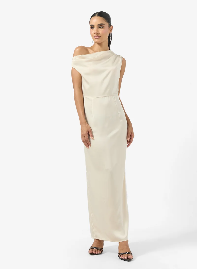Ginger Drop Shoulder Satin Dress