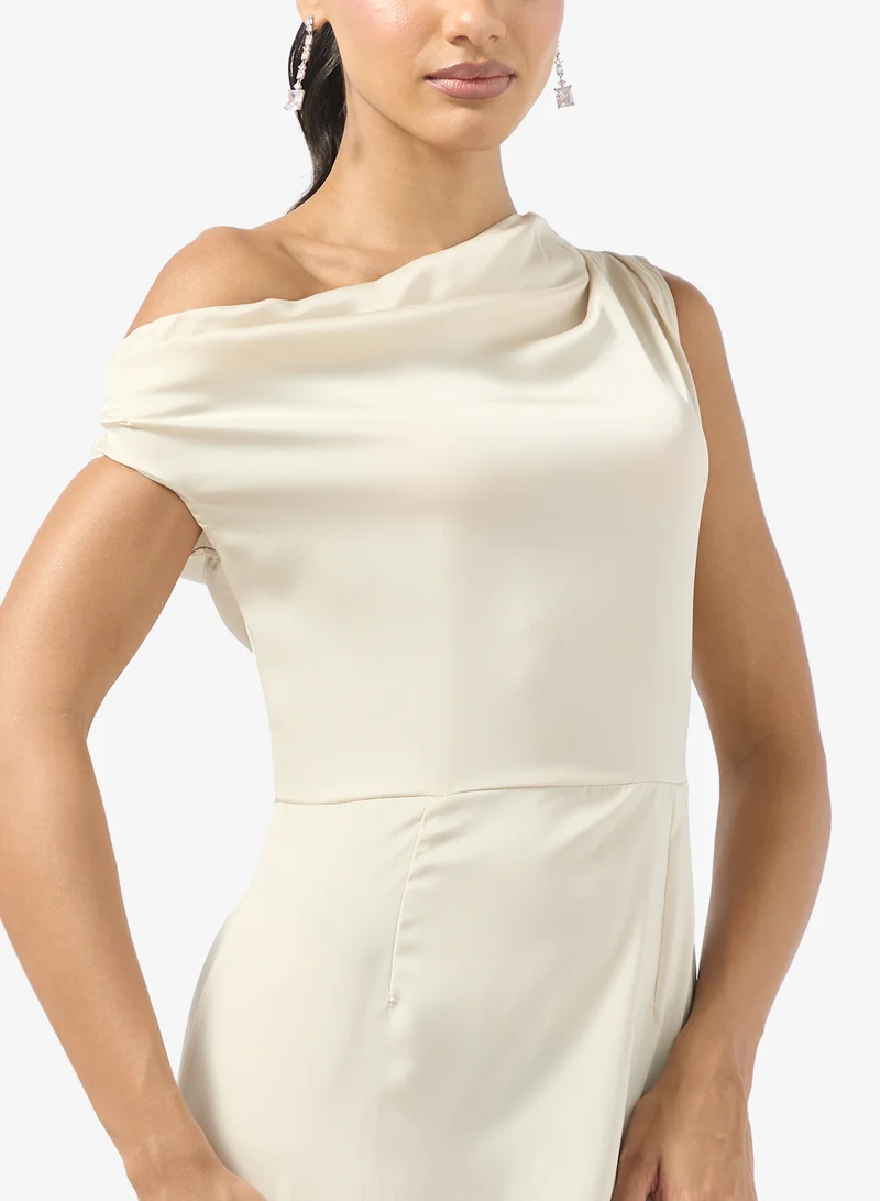 Ginger Drop Shoulder Satin Dress