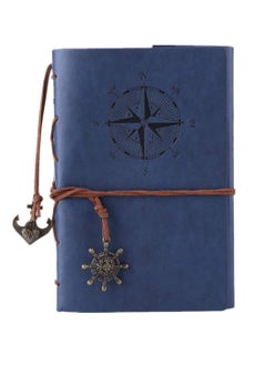 Excefore Travelers Notebook Diary, Vintage literature PU, Leather Soft Cover, A6 Refillable Pages, Stationery Gift, with Blank Pages and Retro Pendants 80pages (Deep Blue)  - Image 1