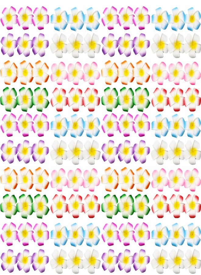 Geosar 100 Pcs Plumeria Hair Clip Hawaiian Foam Flower Hair Clips for Women Luau Beach Hawaii Tropical Bridal Wedding Party Decorations Accessories Vacation Supplies(2.8 Inch) - Image 1