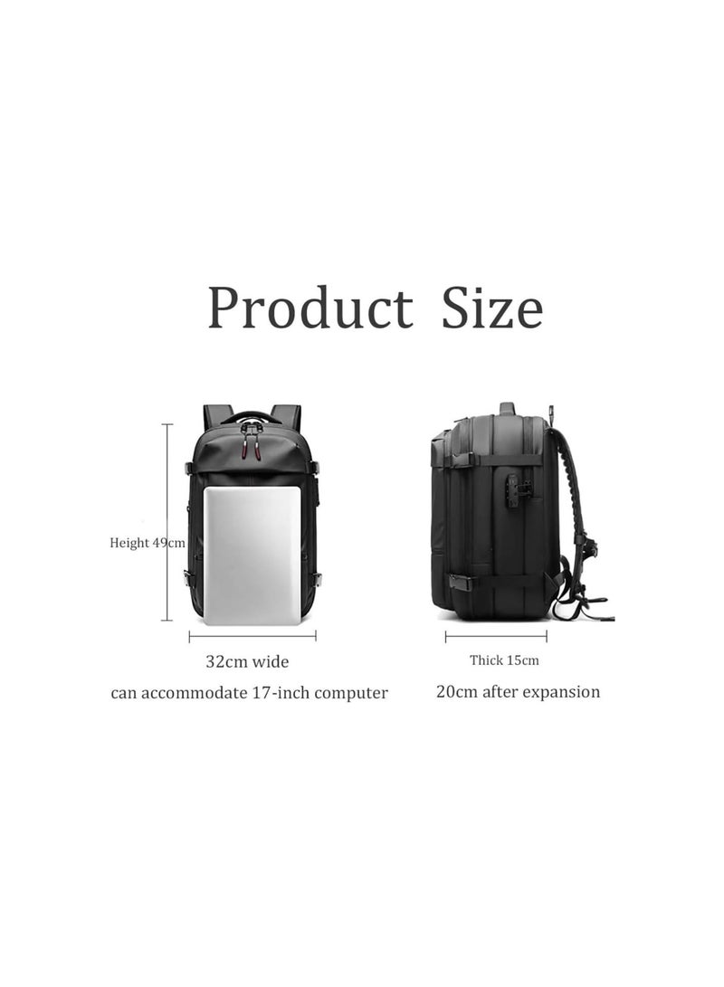 silvercnc Vacpack Backpack, Alepeak Vacuum Backpack, 60L Expandable Backpack with Vacuum Compression, Anti-Theft Large Capacity (Grey-A) - Image 5