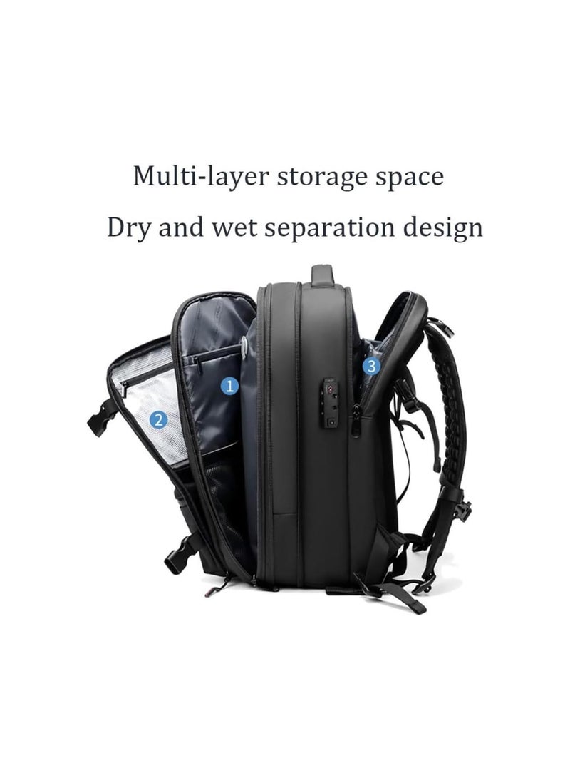 silvercnc Vacpack Backpack, Alepeak Vacuum Backpack, 60L Expandable Backpack with Vacuum Compression, Anti-Theft Large Capacity (Grey-A) - Image 2