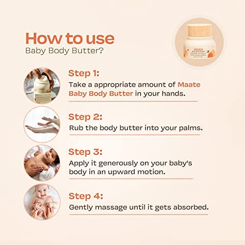 Maate Baby Body Butter (50 gm) | Enriched with Pure Kokum Butter, Shea Butter, Orange & Saffron Oil | Baby Cream For Face, Skin & Body | Baby Body Butter For Kids 0-12 years | Baby Moisturizer Cream - Image 5