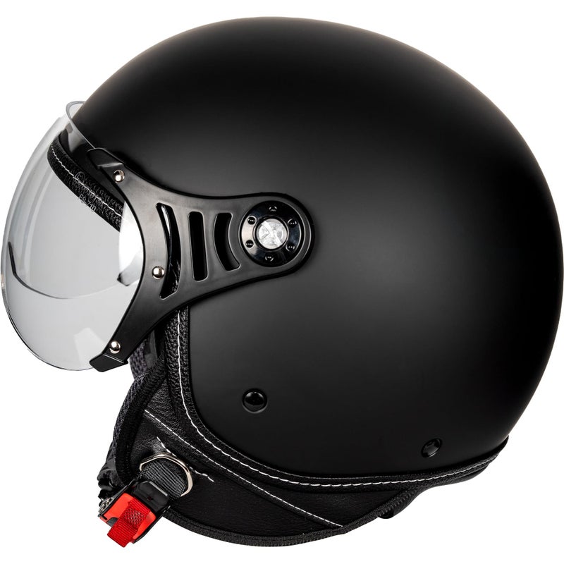 Yesmotor 3/4 Motorcycle Helmets Retro Open Face Scooters Helmet with Clear Visor for Men and Women- DOT Approvedï¼ˆMatte Black,Mï¼‰ - Image 2