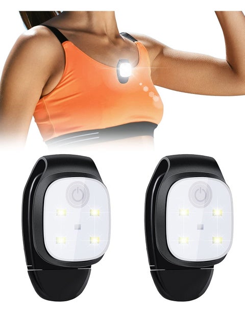 Running Lights, 2-Pack Runners Reflective Safety Lights Running Gear, USB Rechargeable LED Lights, Clip-On Running Lights with Runners and Joggers for Camping Hiking Running Outdoor Adventures