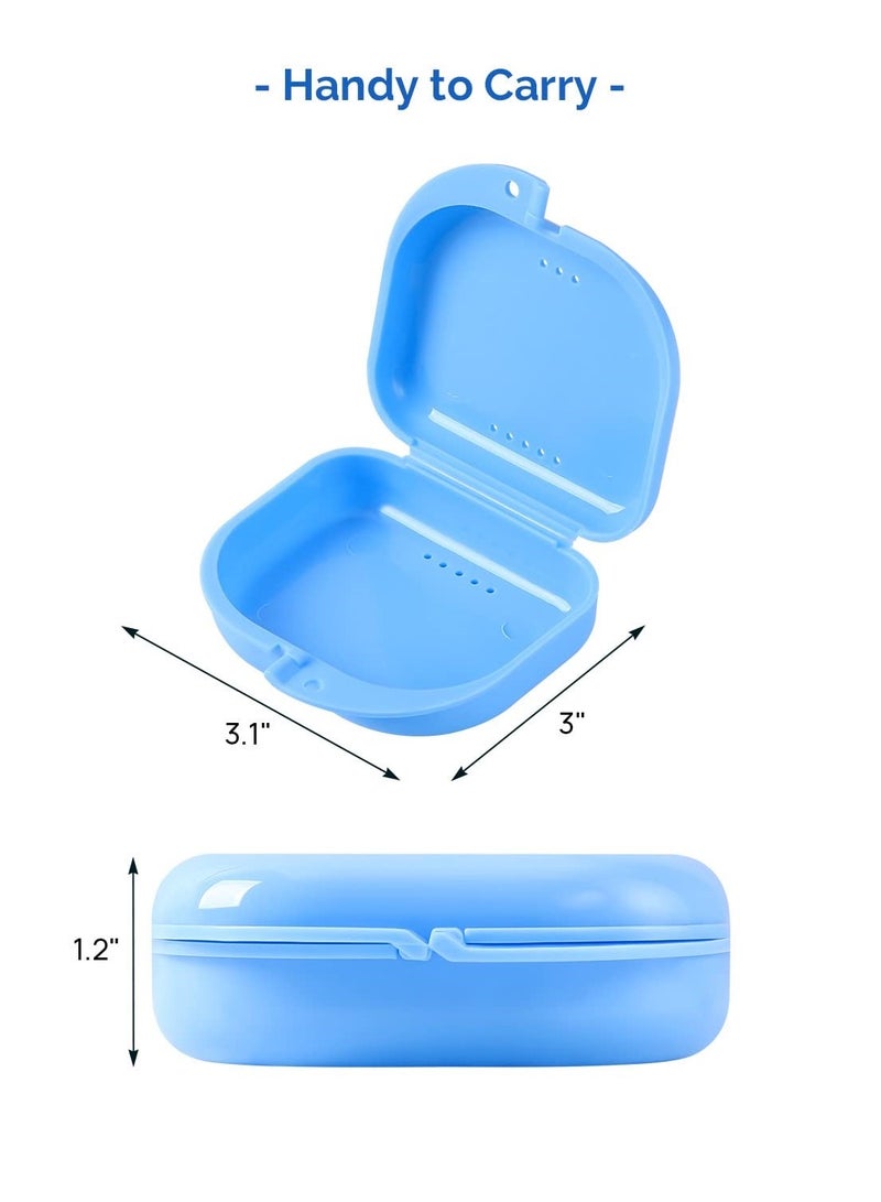 تخزين الأقواس 2 قطعة مربع تقويم الأسنان التجنيب قوس مربع تخزين أطقم الأسنان المحمولة الأزرق - Image 3