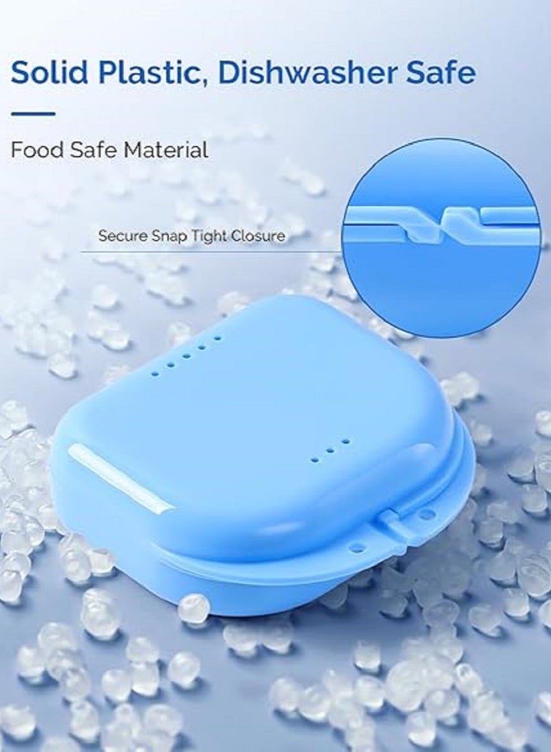 تخزين الأقواس 2 قطعة مربع تقويم الأسنان التجنيب قوس مربع تخزين أطقم الأسنان المحمولة الأزرق - Image 4