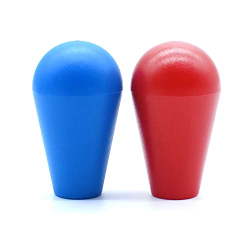 Arcity 2 Pcs Arcade Joystick Oval Bat Top Topper Knob Ball Top Handle Knob American Type Style Blue and Red for Zippy SANWA SEIMITSU Arcade1up Machine Console Cabinet New (HY-PJ092-2) - Image 1