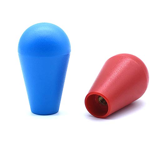 Arcity 2 Pcs Arcade Joystick Oval Bat Top Topper Knob Ball Top Handle Knob American Type Style Blue and Red for Zippy SANWA SEIMITSU Arcade1up Machine Console Cabinet New (HY-PJ092-2) - Image 2