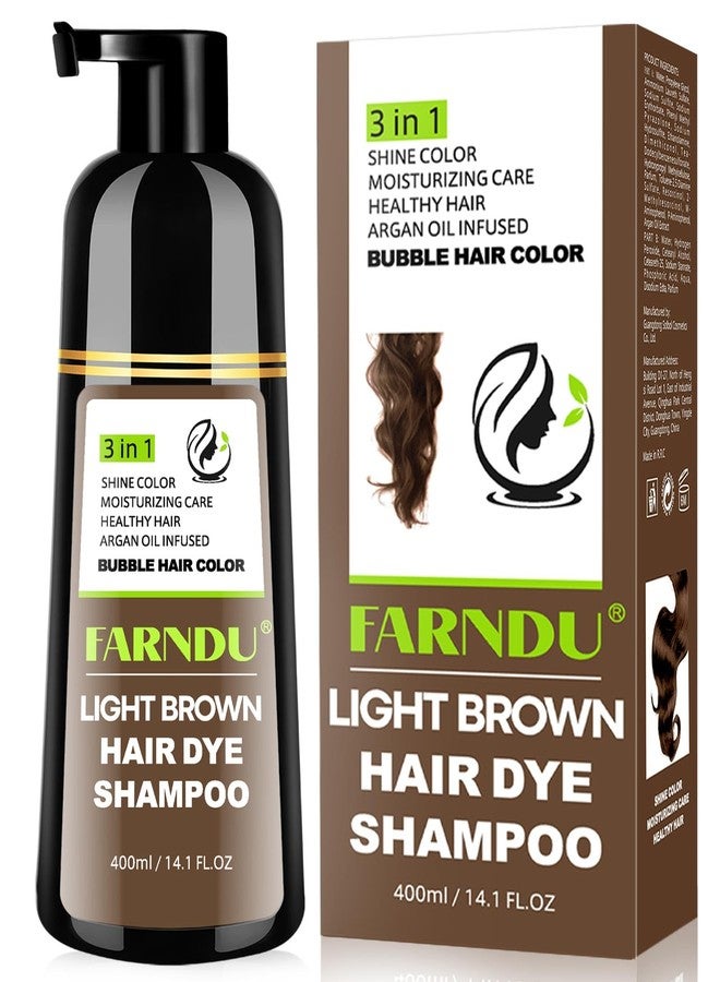 Farndu Light Brown Hair Dye Shampoo, 3 in 1 Instant Hair Color with 15 Min Gray Coverage, Natural Semi-Permanent Herbal Shampoo for Men & Women - Image 1