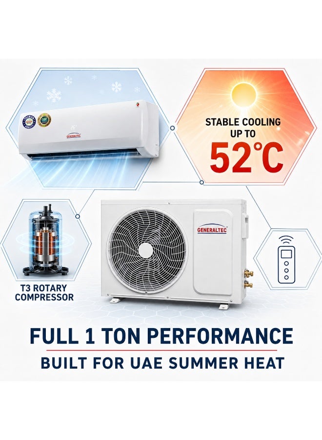 GENERALTEC 2 Ton Split Air Conditioner GSAC24-2C | T3 Rotary Compressor | Fast Cooling | 4-Way Swing | Golden Fin | Remote Control | Energy Efficient | 1 Year Full + 5 Year Compressor Warranty 3120 W GSAC24-2C white - Image 5