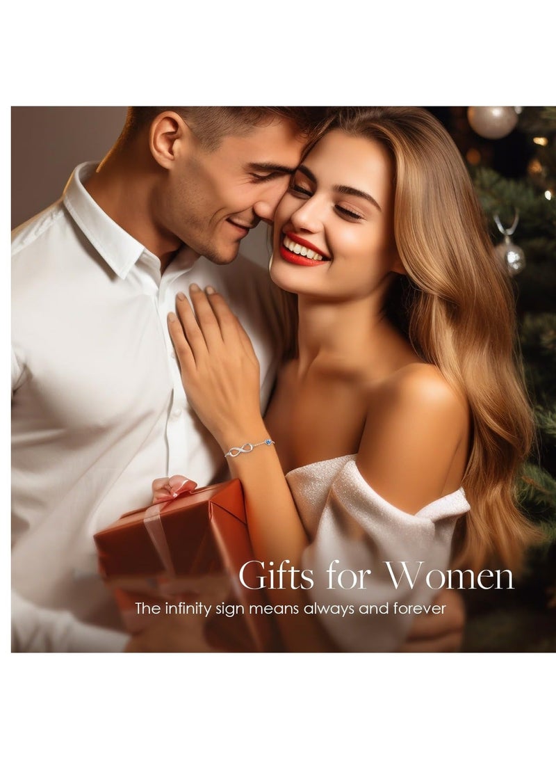 Infinity Bracelets for Women Sterling Silver 925 Bracelet Adjustable Love Heart Ladies With Exquisite Box Jewellery Gifs Birthday Mothers Day