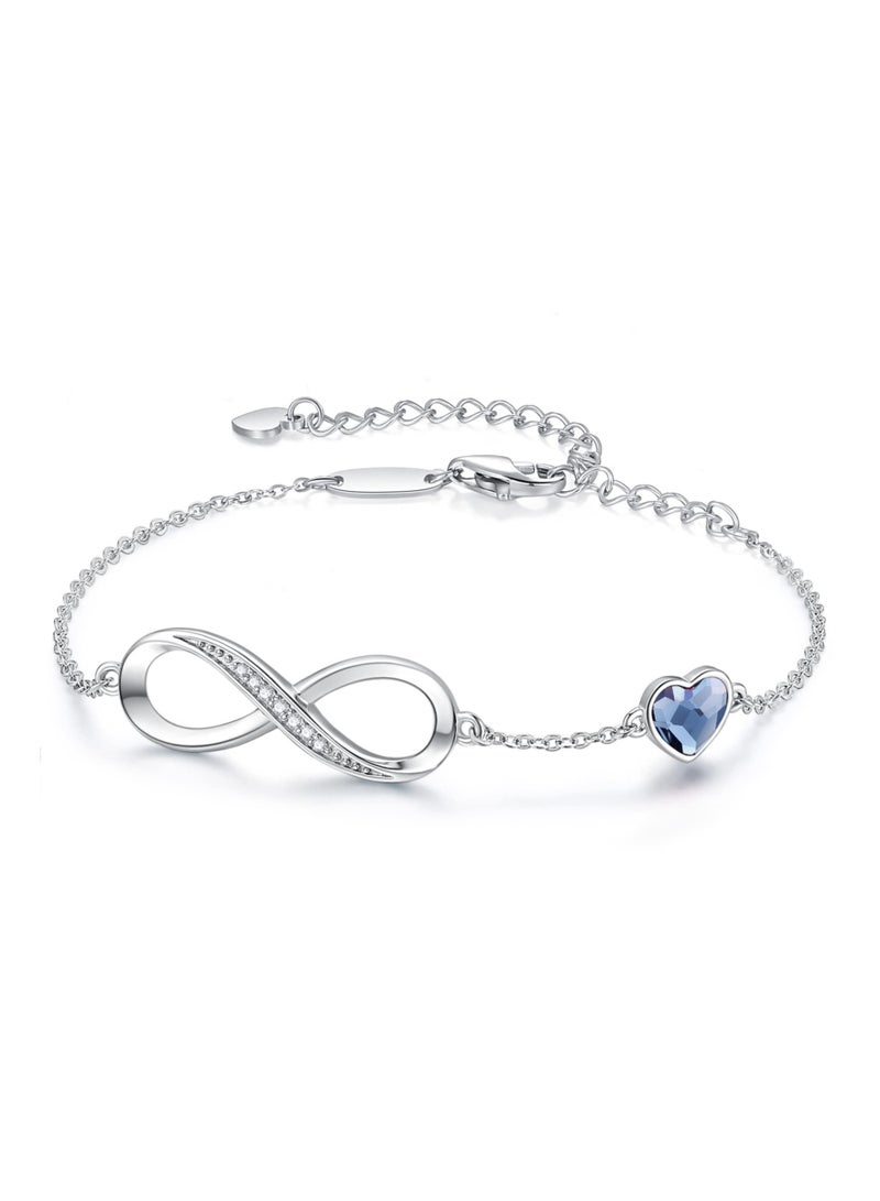 Infinity Bracelets for Women Sterling Silver 925 Bracelet Adjustable Love Heart Ladies With Exquisite Box Jewellery Gifs Birthday Mothers Day