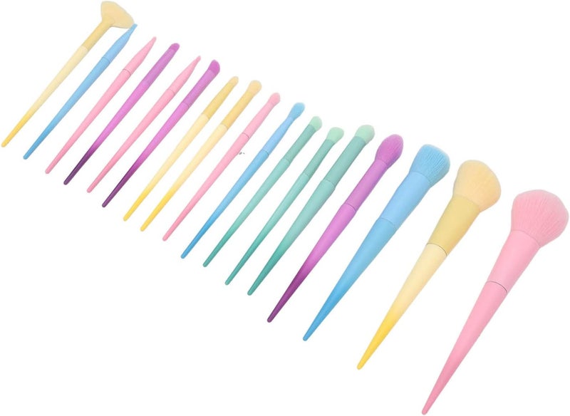 17PCS Makeup Brush Candy Colors Beauty Brush Set for Beauty Artist and Woman Daily Use Cosmetic Brush for Foundation Blesh Eyeshadow and Conceal