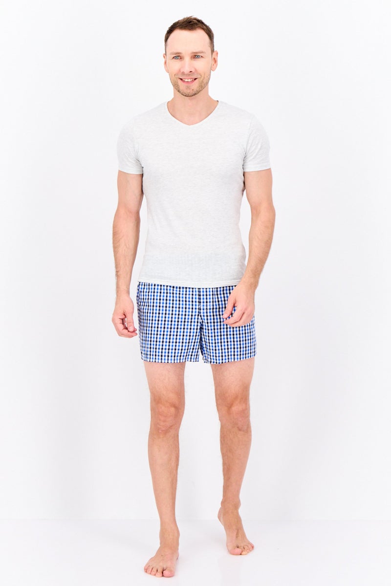 GAP Men 1 Piece Checked Boxer, Blue/White Combo  - Image 4