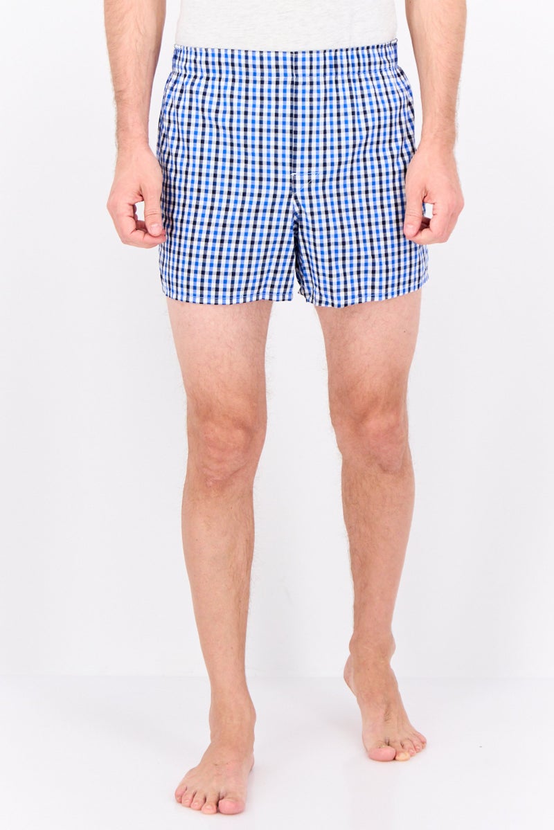 GAP Men 1 Piece Checked Boxer, Blue/White Combo  - Image 1