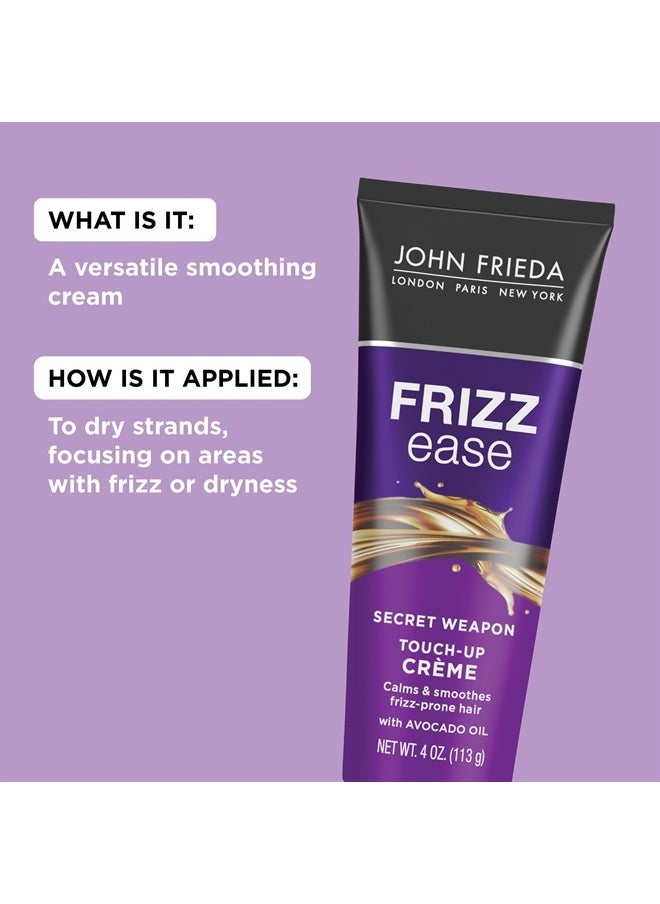 Frizz Ease Secret Weapon Anti-Frizz Styling Cream, Frizz Control Touch-Up Crème with Avocado Oil, Helps to Calm and Smooth Frizz-prone Hair, 4 Ounce