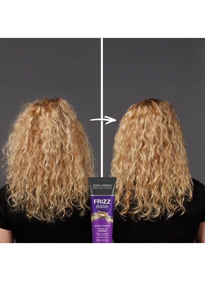 Frizz Ease Secret Weapon Anti-Frizz Styling Cream, Frizz Control Touch-Up Crème with Avocado Oil, Helps to Calm and Smooth Frizz-prone Hair, 4 Ounce