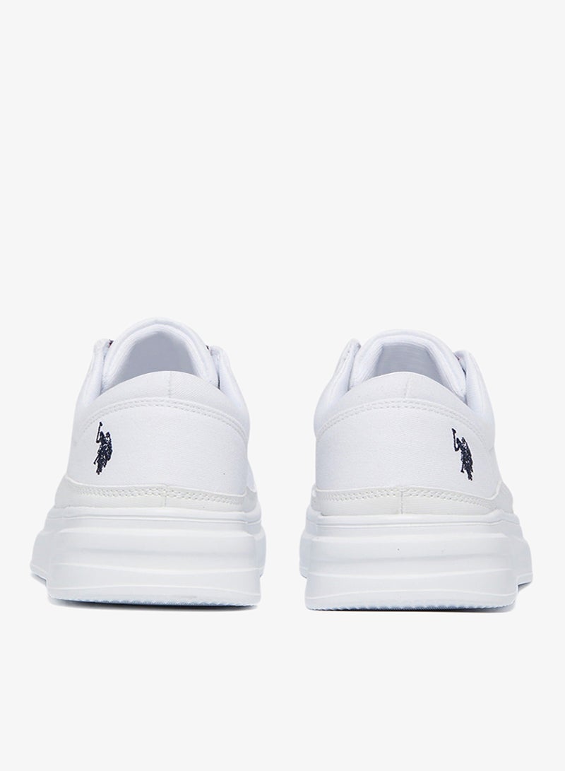 يو اس بولو اسن سنيكرز نسائي أبيض بتصميم عصري برباط للمغامرات الكاجوال - Image 5