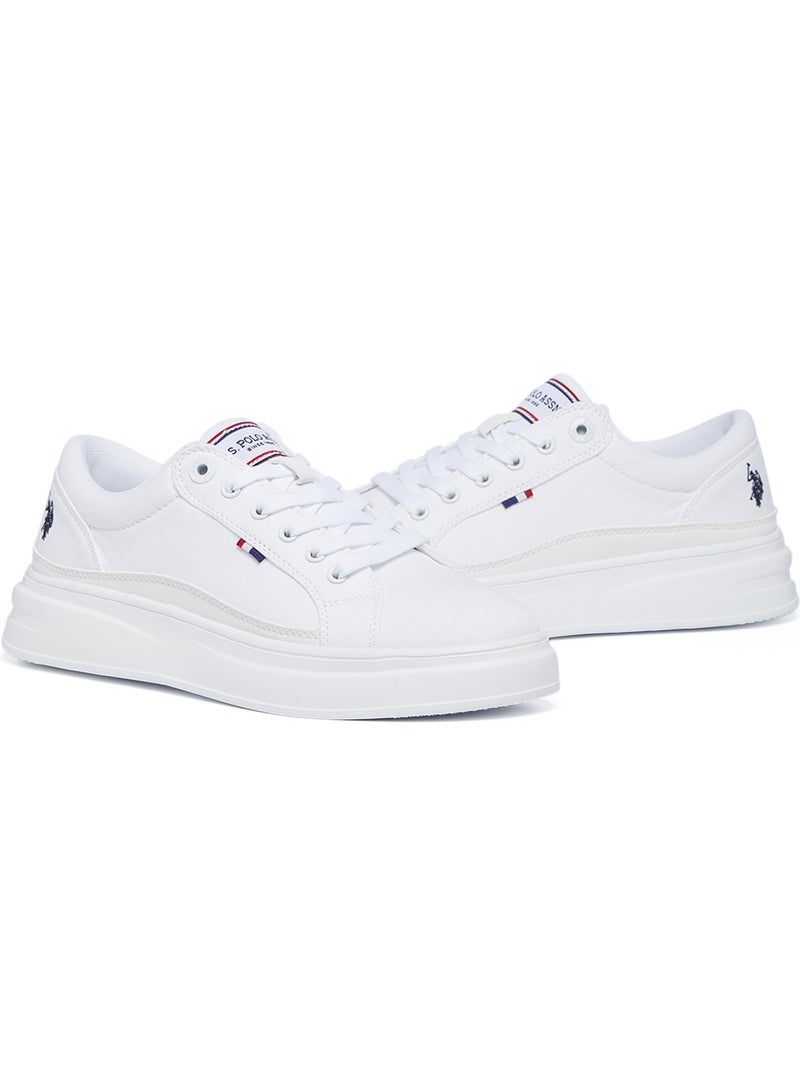 U.S. Polo Assn. Women's White Low-Top Sneakers - Stylish Lace-Up Design, Perfect for Casual Adventures  - Image 3